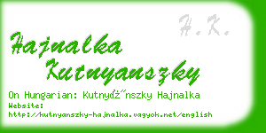 hajnalka kutnyanszky business card